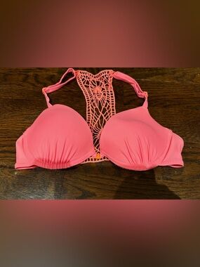 Xhilaration Coral Pink Lace-Back Bikini